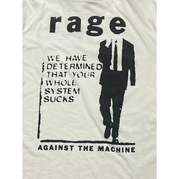 Vintage Rage Against the Machine T Shirt 90s Band size Large Whole System Sucks - Picture 5 of 12